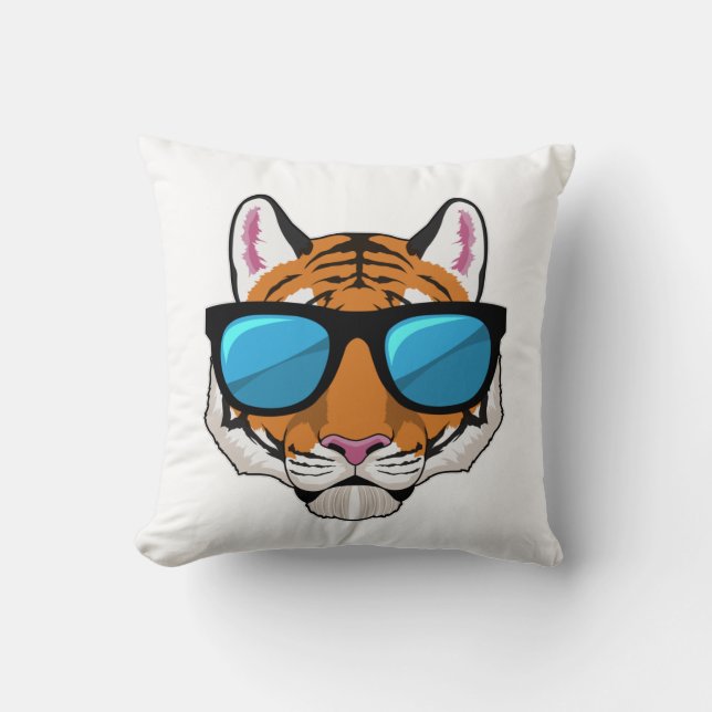 Tiger with Sunglasses Cushion (Front)