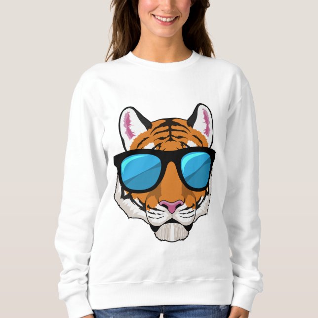 Tiger with Sunglasses Sweatshirt (Front)