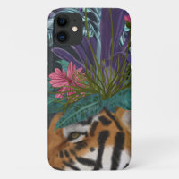 Tiger with Tropical Headpiece