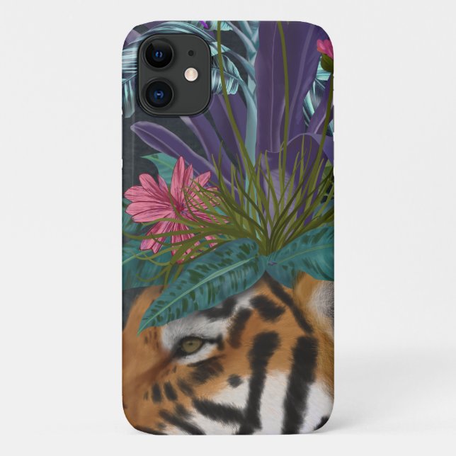 Tiger with Tropical Headpiece Case-Mate iPhone Case (Back)