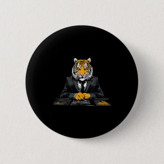 Tiger Working Portrait Drawing Artwork Animal Artw 6 Cm Round Badge