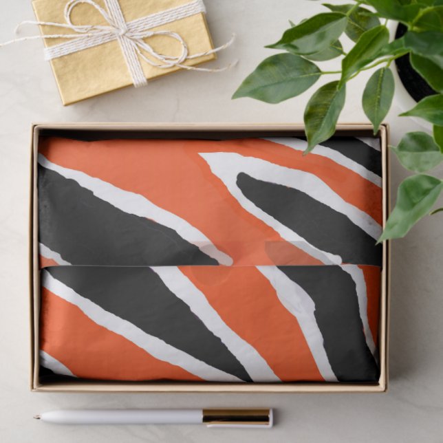 Tiger Wrapping Paper- Orange/Black Tissue Paper (Gift)
