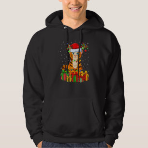 Tiger  Xmas Holiday Santa Tiger Christmas Tree Hoodie