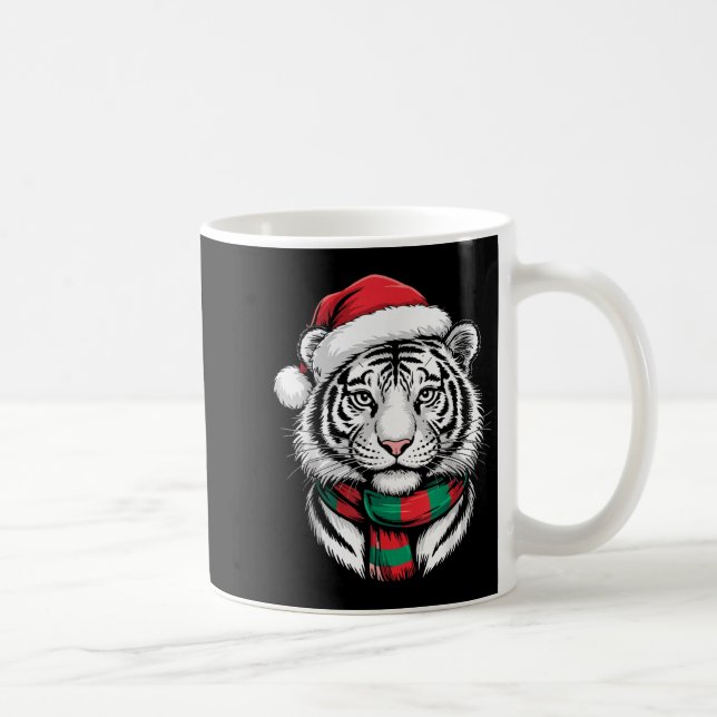 Tiger Xmas Santa Hat F Christmas Costume  Coffee Mug (Right)