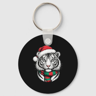 Tiger Xmas Santa Hat F Christmas Costume  Key Ring