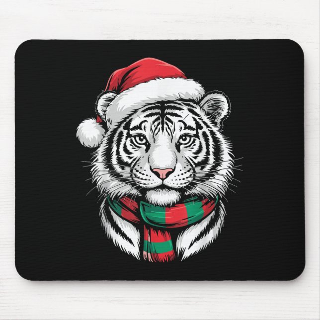 Tiger Xmas Santa Hat F Christmas Costume  Mouse Mat (Front)