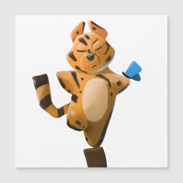 Tiger Year Cartoon Magnet – Cute Zodiac Tiger  (Front)