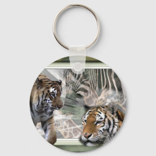 Tiger, Zebra, Giraffe, Lovers Gifts Key Ring