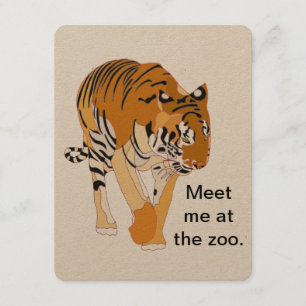 Tiger Zoo Birthday Party Invitations
