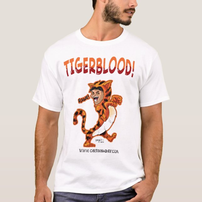 Tigerblood Cartoon T-Shirt (Front)