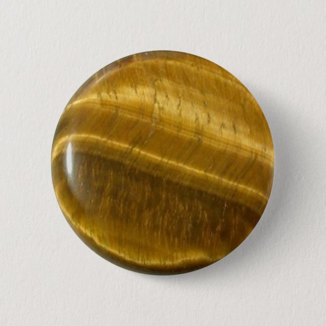 Tigereye (tiger's eye) disc 6 cm round badge (Front)