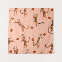 Tigers Autumn Leaves: Vintage Jumping Pattern