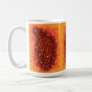 Tigers Coffee Mug Running At Galaxy Starry Night