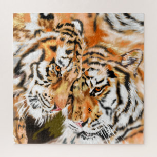 Tigers Couple Jigsaw Puzzle Family Gift
