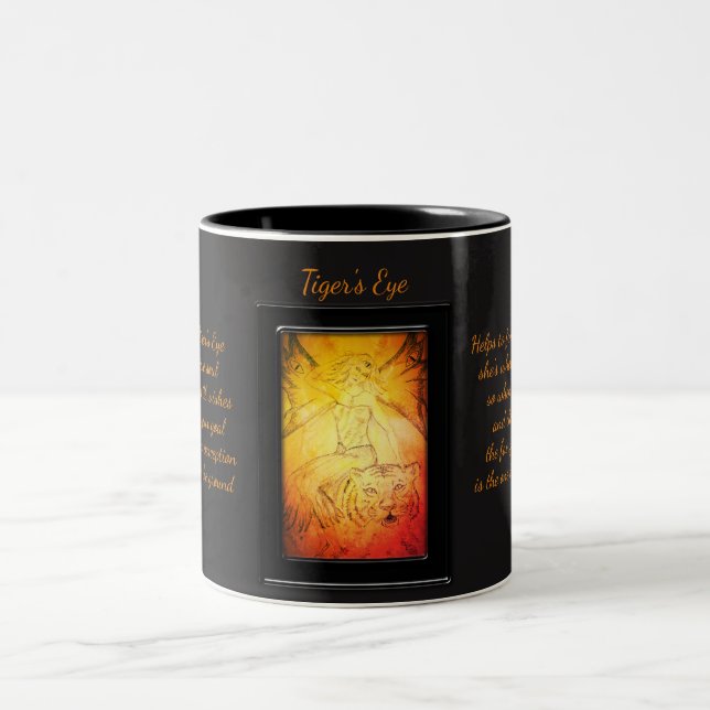 Tiger's Eye Crystal Fairy Two-Tone Coffee Mug (Center)