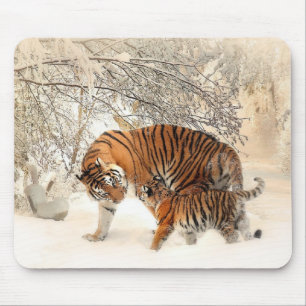 Tigers family mouse mat