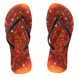 Tigers Flip Flops Running In Galaxy Starry Night
