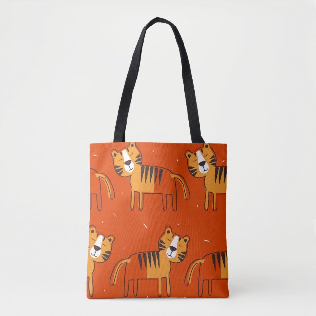 Tigers, hand drawn backdrop. Colourful seamless pa Tote Bag (Front)