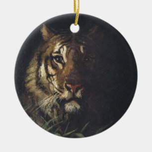 Tiger's Head (by Abott Handerson Thayer) Ceramic Tree Decoration