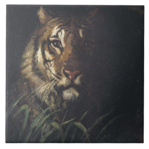Tiger's Head (by Abott Handerson Thayer) Tile