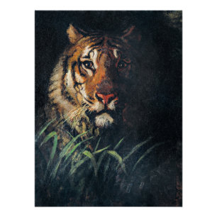 Tiger's Head, fine art painting, Poster