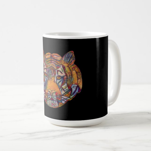 Tigers Head Mousemat Coffee Mug (Front Right)