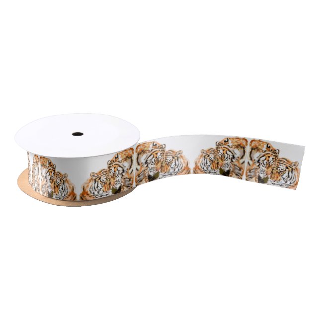 Tigers Hug - Family - Painting Satin Ribbon (Spool)