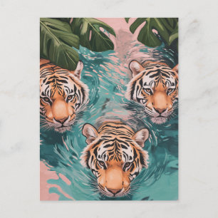 Tigers in Aquatic Adventure Postcard