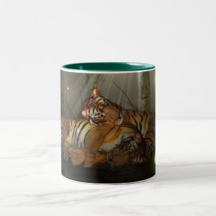 Tigers In Love Mug, Chinese New Year, Year Of Tige Two-Tone Coffee Mug