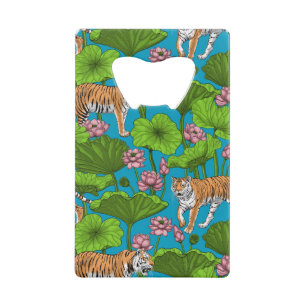 Tigers in the pink lotus pond