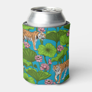 Tigers in the pink lotus pond can cooler