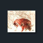 Tigers in the Snow Canvas Print<br><div class="desc">Add this beautiful imagery to brighten up your home. Customise it if you like. Change the canvas size and the canvas thickness. Depending on your customisation the price will vary.  Looking for something different?  Contact me at www.lrmediasolutions.com</div>