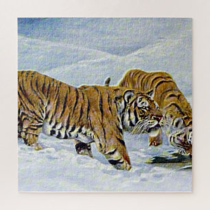 "Tigers in the snow" Jigsaw Puzzle