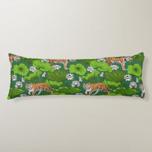 Tigers in the white lotus pond body cushion