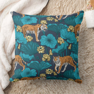 Tigers in the yellow lotus pond cushion