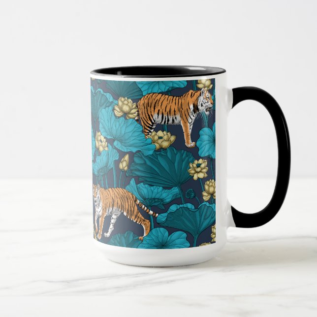 Tigers in the yellow lotus pond mug (Right)