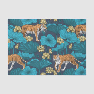 Tigers in the yellow lotus pond tissue paper