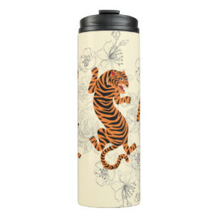 Tigers Japanese Art Style  Thermal Tumbler