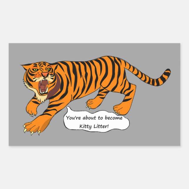 Tigers, Lions and Puns Rectangular Sticker (Front)