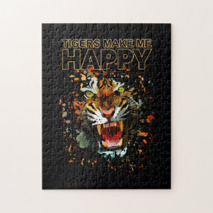 Tigers Make Me Happy Jigsaw Puzzle