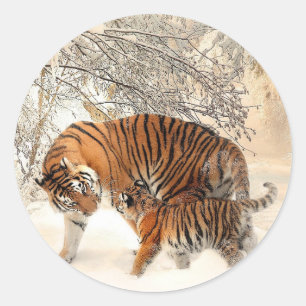 Tiger's mother classic round sticker