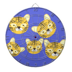 tigers painting art dartboard