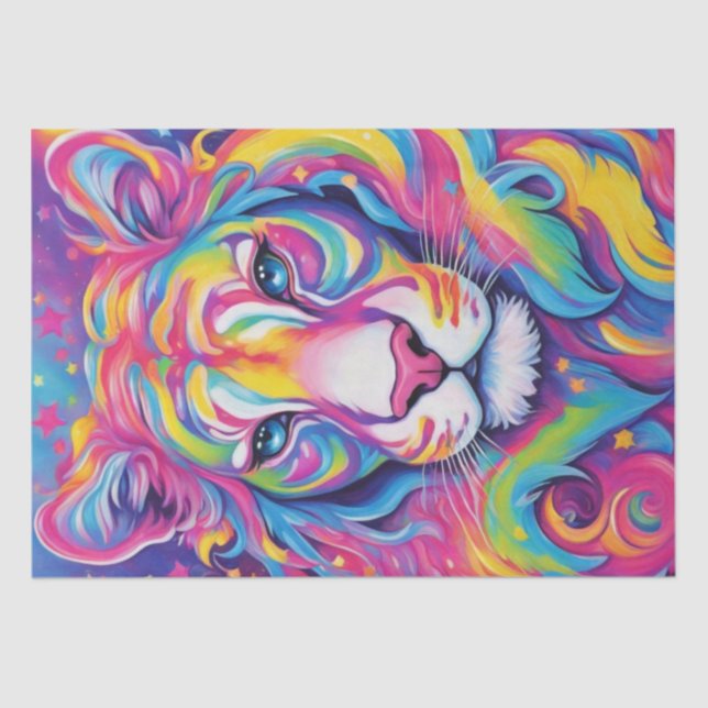 Tiger's Palette: Colourful Tiger Decoupage , Tissue Paper (Front)