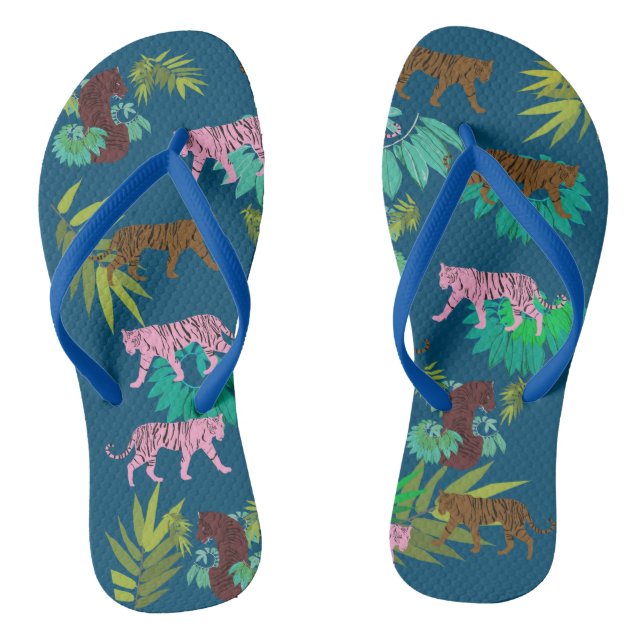 Tigers Pattern Flip Flops (Footbed)