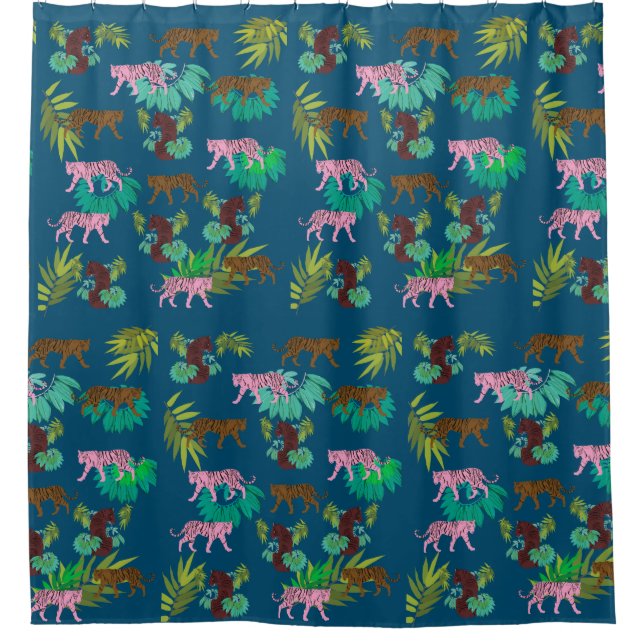 Tigers Pattern Shower Curtain (Front)