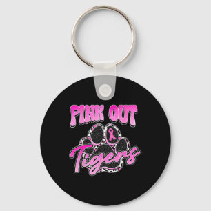 Tigers Pink Out Football Tackle Breast Cancer Wome Key Ring