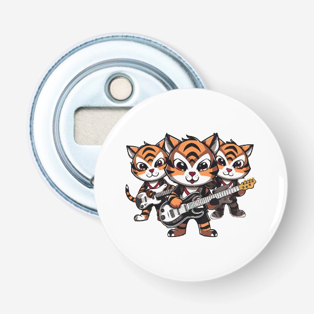 Tigers Playing Band Bottle Opener (Front)