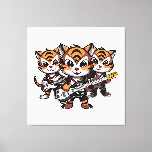Tigers Playing Band Canvas Print (Front)