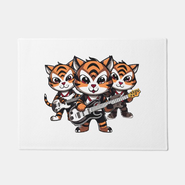 Tigers Playing Band Doormat (Front)
