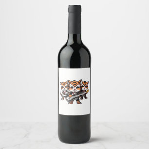 Tigers Playing Band Wine Label